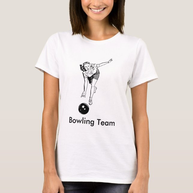 Der Vintage Bowling der Frauen T-Shirt (Vorderseite)
