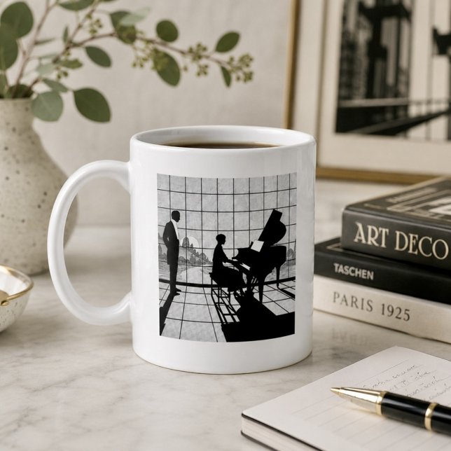 Der Vintage Pianist Kaffeetasse (Von Creator hochgeladen)
