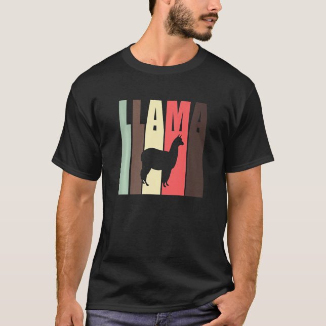 Der Vintage Retro-Silhouette Llama Lama T-Shirt (Vorderseite)