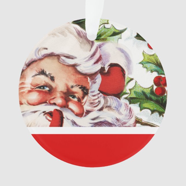 Der Vintage Sankt-Stechpalmenmistelzweig Ornament (Vorderseite)