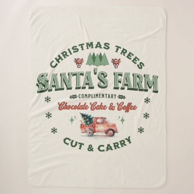 Der Vintage Stil des Weihnachtsbaumlogos des Weihn Sherpadecke (Vorderseite)