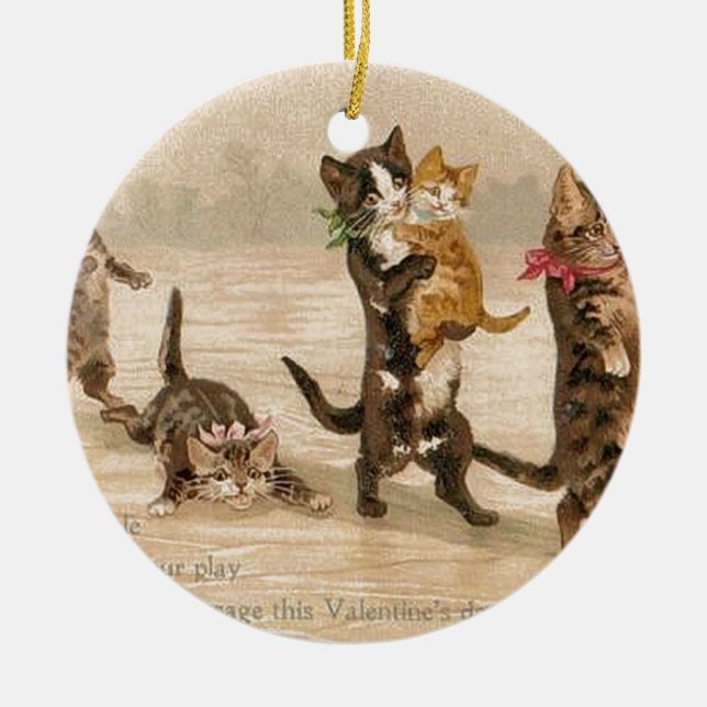 Der Vintage viktorianische Tag Keramik Ornament (Vorne)