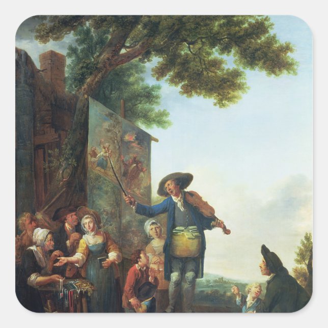 Der Violinist Quadratischer Aufkleber (Vorderseite)