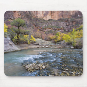 Der Virgin River im Herbst im Zion-Nationalpark Mousepad