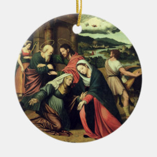 Der Visitation (Öl auf Platte) 2 Keramik Ornament