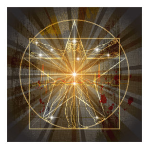 Der Vitruvianer in Pentagramm Fotodruck