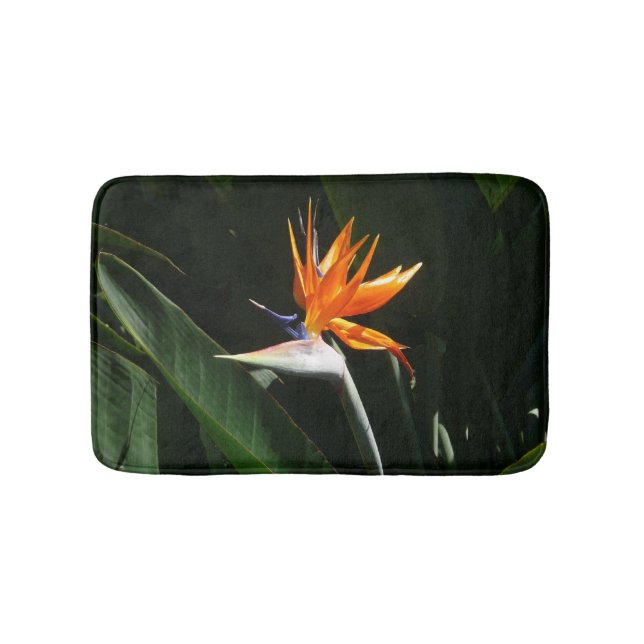 Der Vogel der tropischen Blume Orange Badematte (Vorderseite)