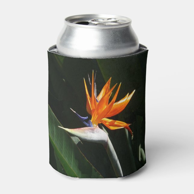Der Vogel der tropischen Blume Orange Dosenkühler (Kanne Vorderseite)