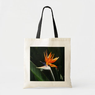Der Vogel der tropischen Blume Orange Tragetasche