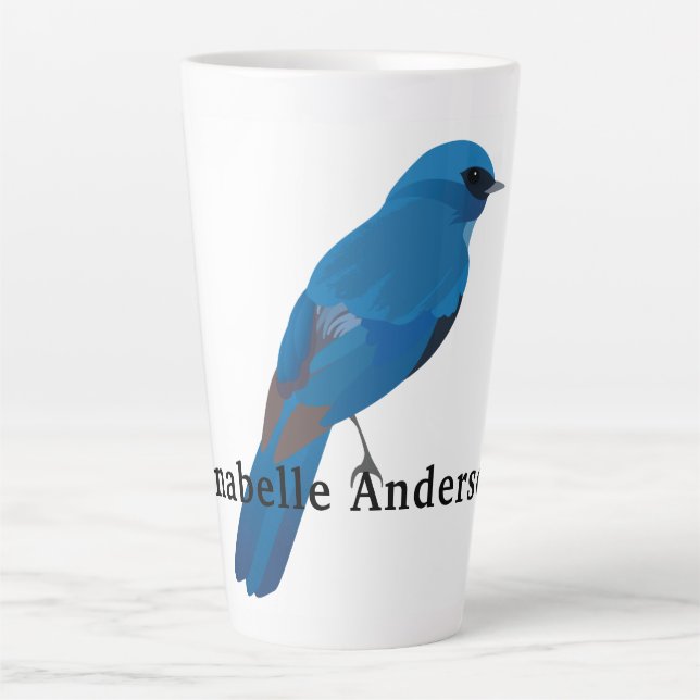 Der Vogel des Glücks personalisiert Milchtasse (Vorderseite)