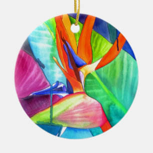 Der Vogel des Paradise Strelitzia Blume Tropische  Keramik Ornament