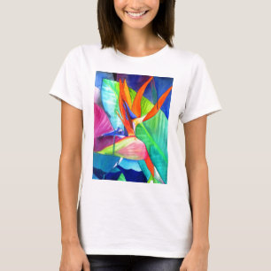Der Vogel des Paradise Strelitzia Blume Tropische  T-Shirt