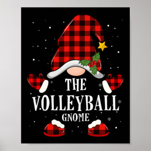 Der Volleyball Gnome Weihnachtsbüffalo Kariert Paj Poster