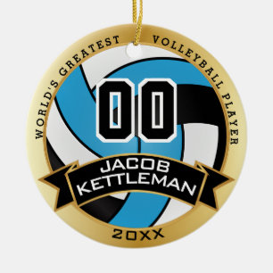 Der Volleyball-Spieler-Baby-Blau der Welt beststes Keramik Ornament