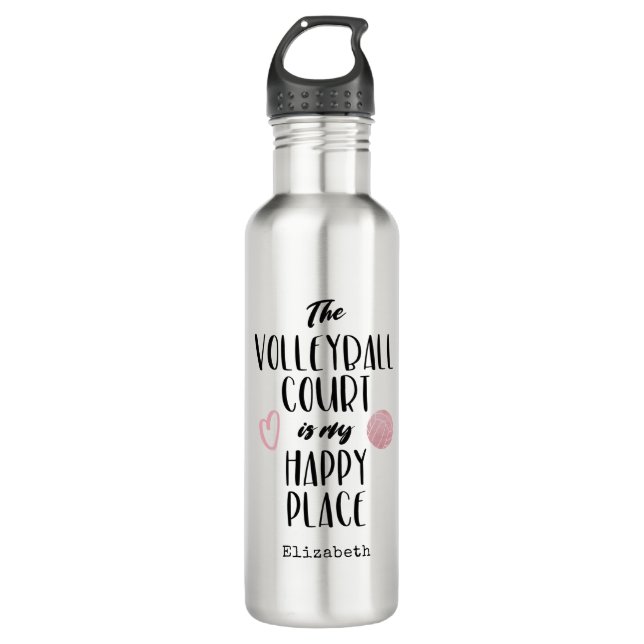 Der Volleyballplatz ist mein personalisierter Ort Edelstahlflasche (Vorderseite)