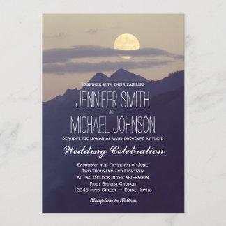 Der Vollmond, der über die Wedding Berge steigt, Einladung