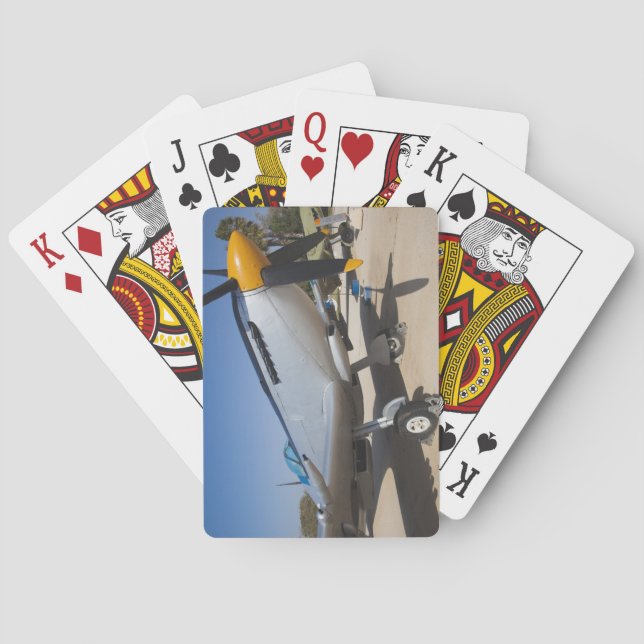 Der von Großbritannien gebaute Spitfire-Kämpfer Spielkarten (Rückseite)