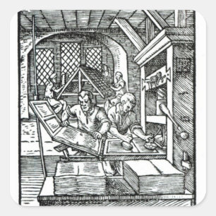 Der von Hartman Schopper veröffentlichte Typograf Quadratischer Aufkleber