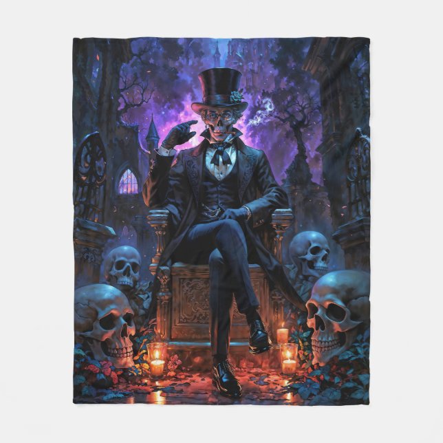 Der Voodoo-Gentleman Baron Samedi Fleecedecke (Vorderseite)
