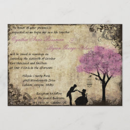 Der Vorschlag Vintage Hochzeit Einladung Rosa