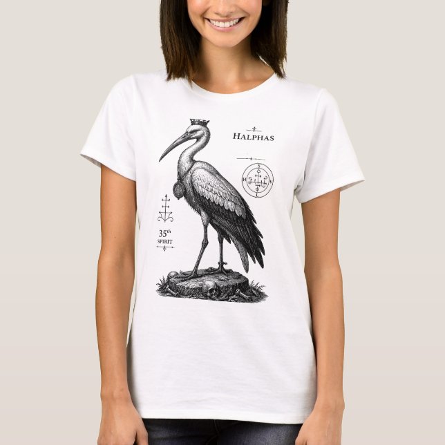 Der wachsamen Storch von Halphas T-Shirt (Vorderseite)