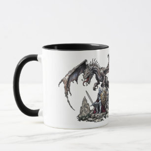 Der Wächter: Ein Ritter bewacht einen geflügelten Tasse