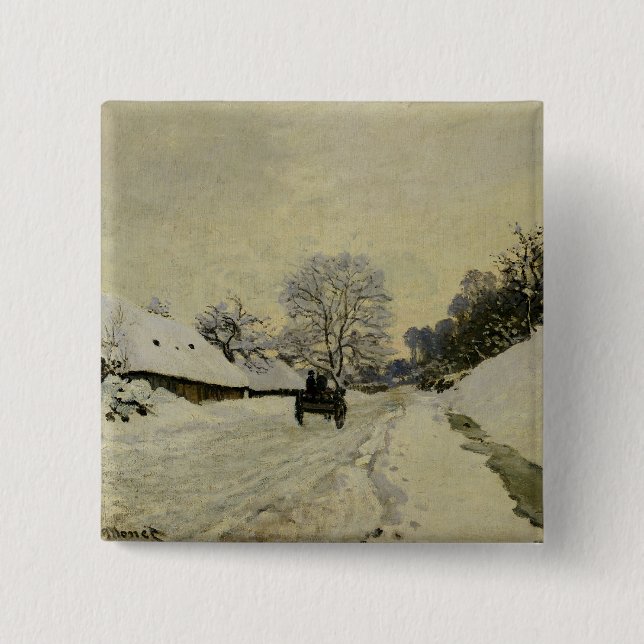 Der Wagen oder Straße unter Schnee bei Honfleur, Button (Vorderseite)
