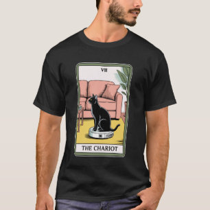 Der Wagen Roboter Staubsauger Katze Lustige Tarot T-Shirt