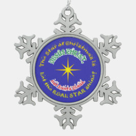 Der wahre Stern der Weihnachten Schneeflocken Zinn-Ornament
