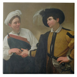 Der Wahrsager (La Buona Ventura), c.1594 Fliese