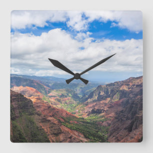 Der Waimea-Canyon Quadratische Wanduhr