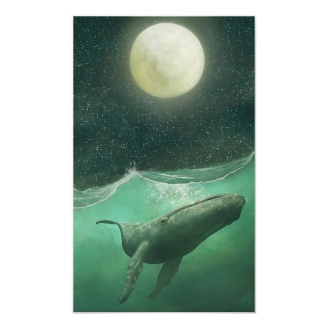 Der Wal und der Mond Fotodruck (Vorne)