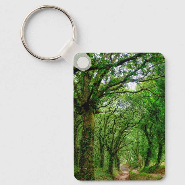 Der Wald außerhalb von Palas de Rey Schlüsselanhänger (Vorderseite)