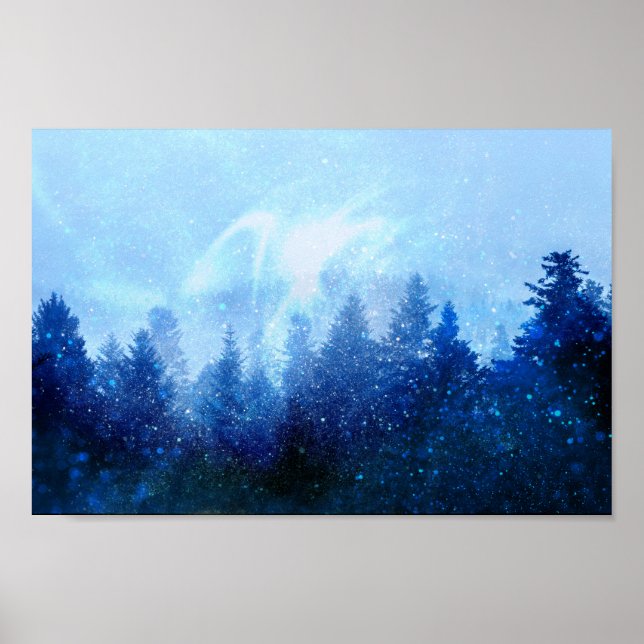 Der Wald erwacht aus dem Nebel Poster (Vorne)