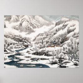 Der Wald im Schnee, chinesisches Malplakat Poster