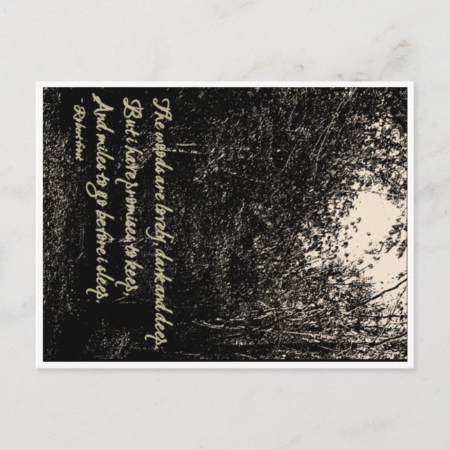 Der Wald ist schön, dunkel und tief.. Postkarte (Vorderseite)