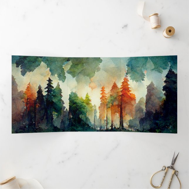 Der Wald (Natur) Dreifach Gefaltete Karte (Innenseite)