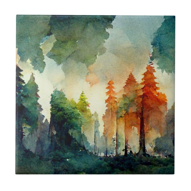 Der Wald (Natur) Fliese (Vorderseite)