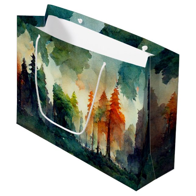 Der Wald (Natur) Große Geschenktüte (Vorderseite Schrägansicht)