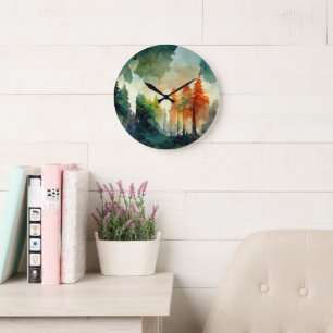 Der Wald (Natur) Große Wanduhr