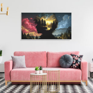 Der Wald von Baumkanven Leinwanddruck