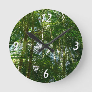Der Wald von Palmen tropische Natur Runde Wanduhr