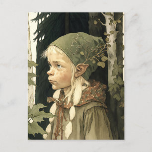 Der Waldelf Vintage Postkarte