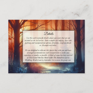 Der Waldzauber fallender Blätter Begleitkarte