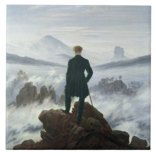 Der Wanderer über dem Meer von Nebel, 1818 Fliese