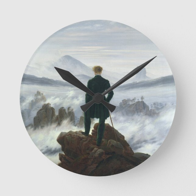 Der Wanderer über dem Nebel-Meer, 1818 Runde Wanduhr (Vorderseite)