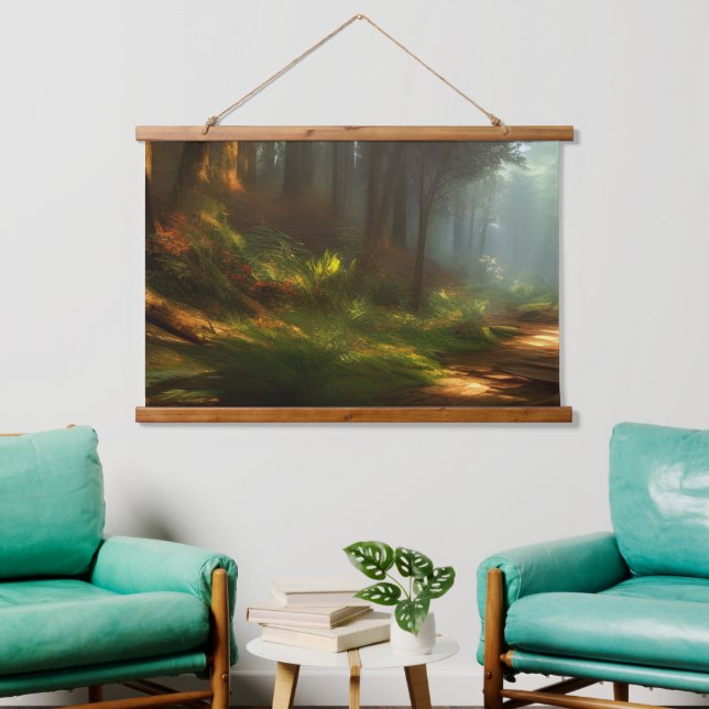 Der Wanderweg Digitale Kunst Wandteppich Mit Holzrahmen (Wohnzimmer)