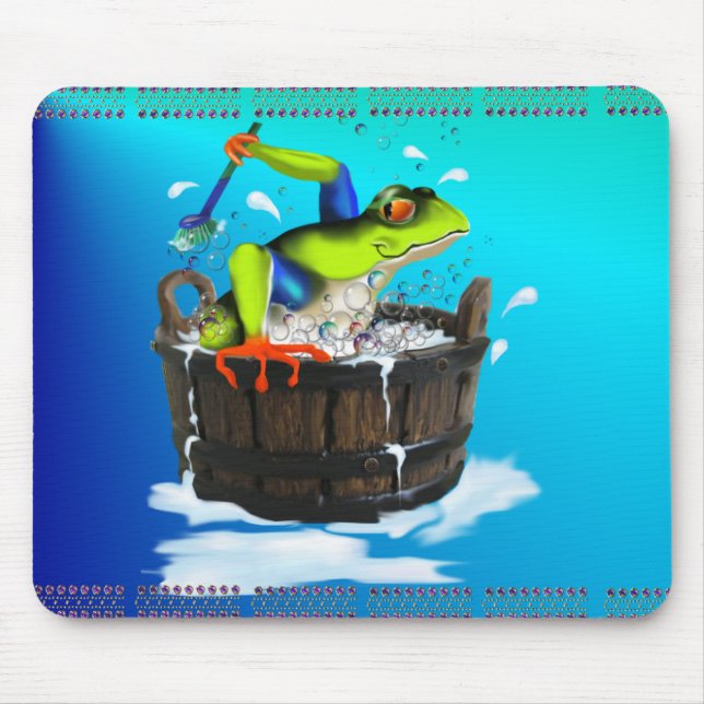 Der waschende Frosch Mousepad (Vorne)