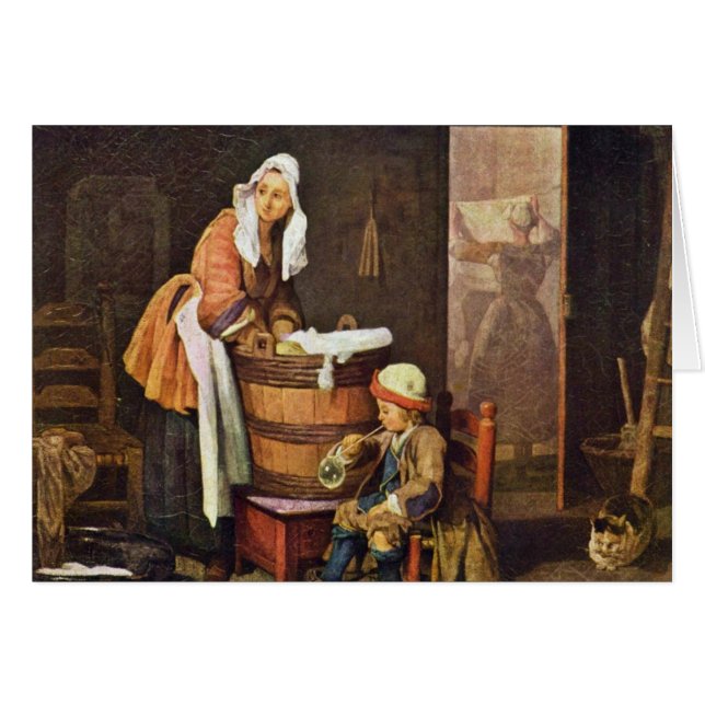 Der Washerwoman, durch Chardin Jean-Baptiste (Vorderseite (Horizontal))