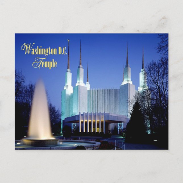 Der Washington D.C.-Tempel in Kensington, Maryland Postkarte (Vorderseite)